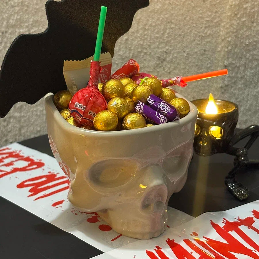 300/500ml Halloween Bowl Ceramic Fruit Bowl Restaurant Bar Ableware Decorations Festival Noodles Candy Bowl Kitchen Tableware Oasis Select