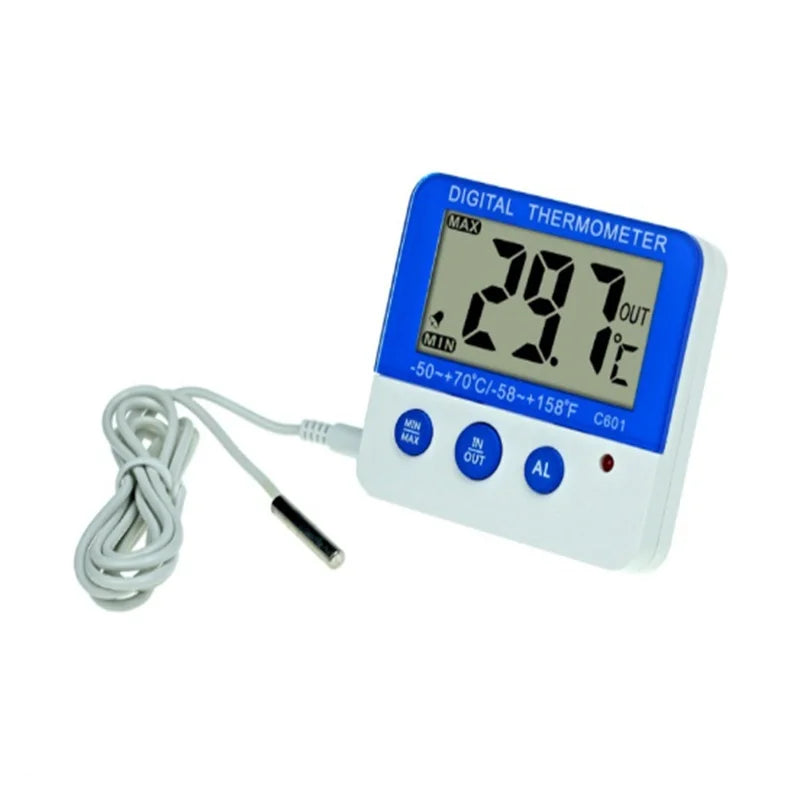 LCD Display Digital Fridge Thermometer with Alarm and Max Min Temperature Digital Freezer Thermometer for Indoor Outdoor ﻿ Oasis Select