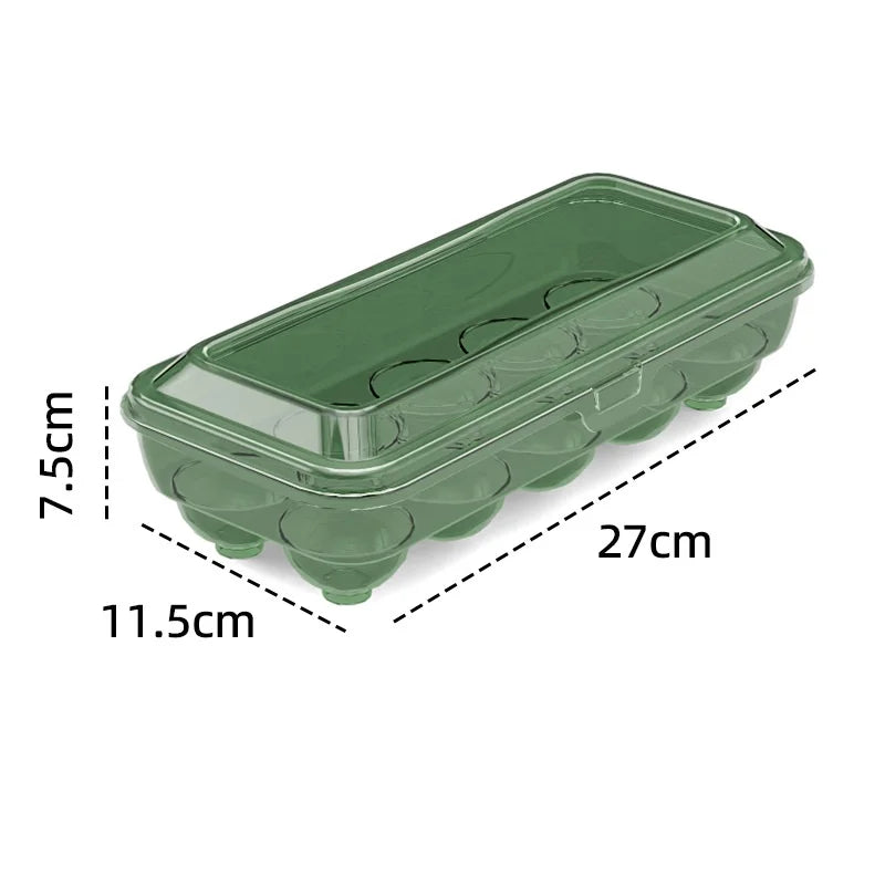 Egg Storage Box With Lid Kitchen Refrigerator Egg Box Egg Drop Rack Egg Storage Box Fridge Egg Organizer 10/15 Grid Egg Tray Oasis Select Green-10