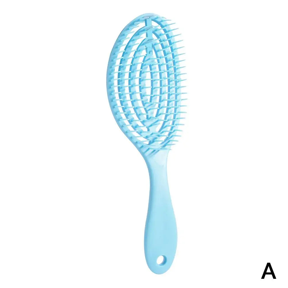 Hair Massage Comb Bristle Nylon Hairbrush Curly Detangle Hair Brush for Salon Hairdressing Tools Oasis Select blue 1PCS