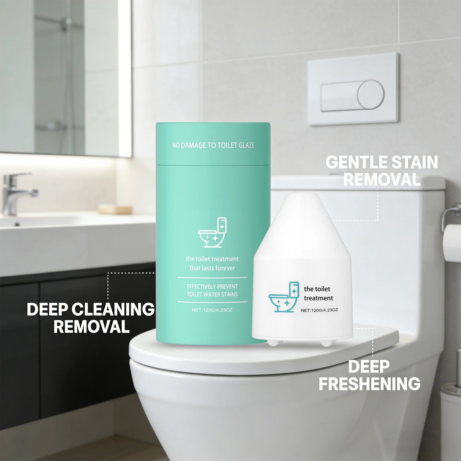 Toilet Cleaner Fresh Air Eliminate Odors Remove Dirt and Water Stains Odor Remover Toilet Bowl Cleaner Foam Release Type 120g Oasis Select