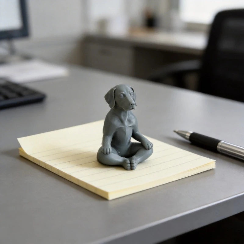 Yoga Meditating Dog Miniature Figurine 3D Printed Home Yoga Pose Labrador Desk Handicraft Ornament Home Office Bedroom Zen Decor Oasis Select