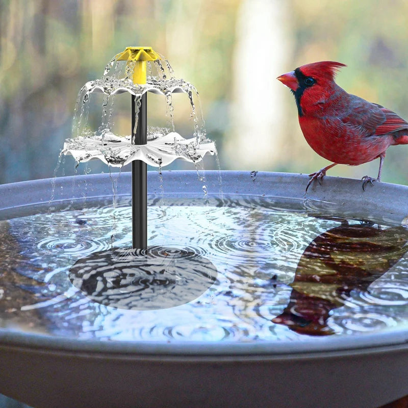 3 Tiered Bird Bath With Solar Pump,DIY Solar Fountain Detachable And Suitable For Bird Bath, Garden Decoration,Outdoor Oasis Select