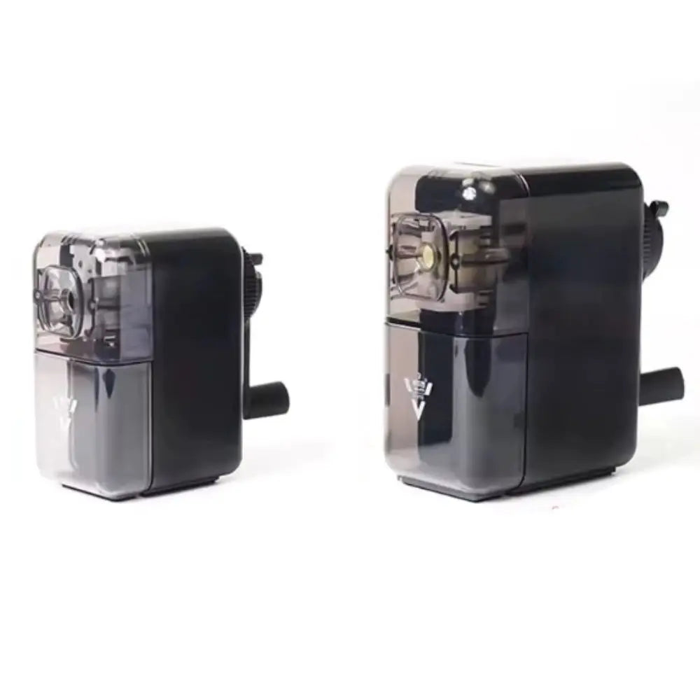 Manual Hand Crank Pencil Sharpener Transparent/Black for Children Artists Art Special Student Creative Office School Stationery Oasis Select