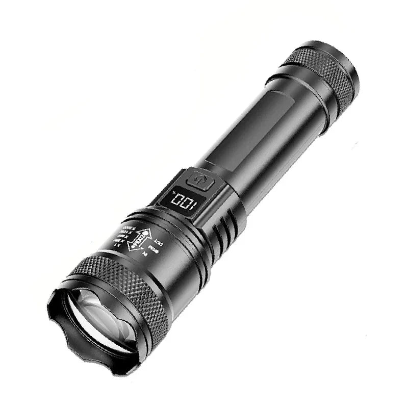 KDULIT XHP70 LED Flashlight 7-Mode Zoomable USB Rechargeable Torch