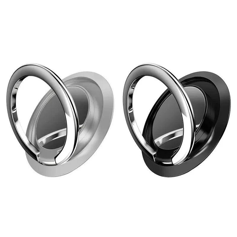1/2pcs 360 ° Rotatable Ring Phone Holder, General Motors Magnetic Holder, Phone Back Sticker Pad Holder, Holder Oasis Select Silver-Black
