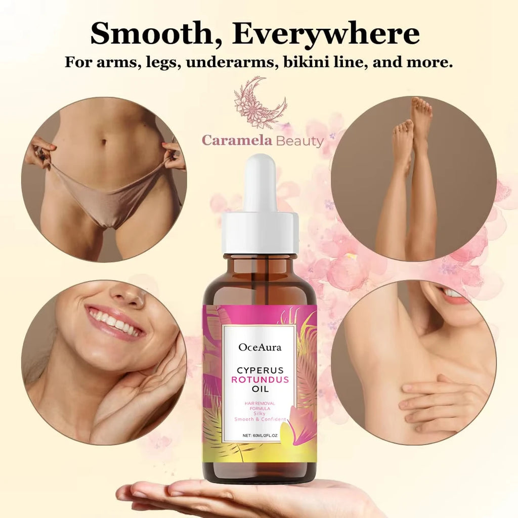 Cyperus Rotundus Oil for Hair Removal Smoothing Soothing Skin Care Moisturizes Armpit Leg Arm Hair Inhibitor Depilatory Oil Oasis Select