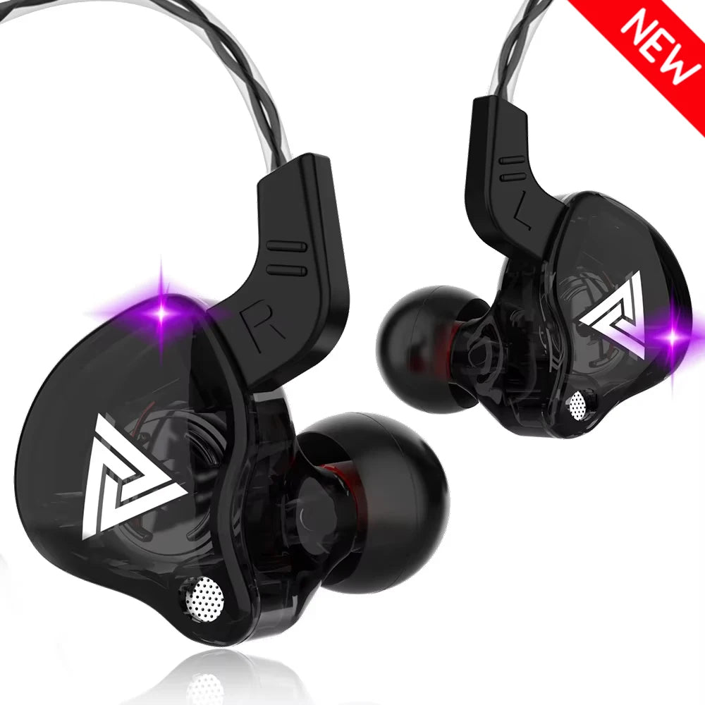 Original QKZ AK6 Copper Driver HiFi Wired Earphone Race Sport Headphone Bass Stereo Headset Music Earbuds 3.5MM In Ear With Mic Oasis Select AK6-Black (New)