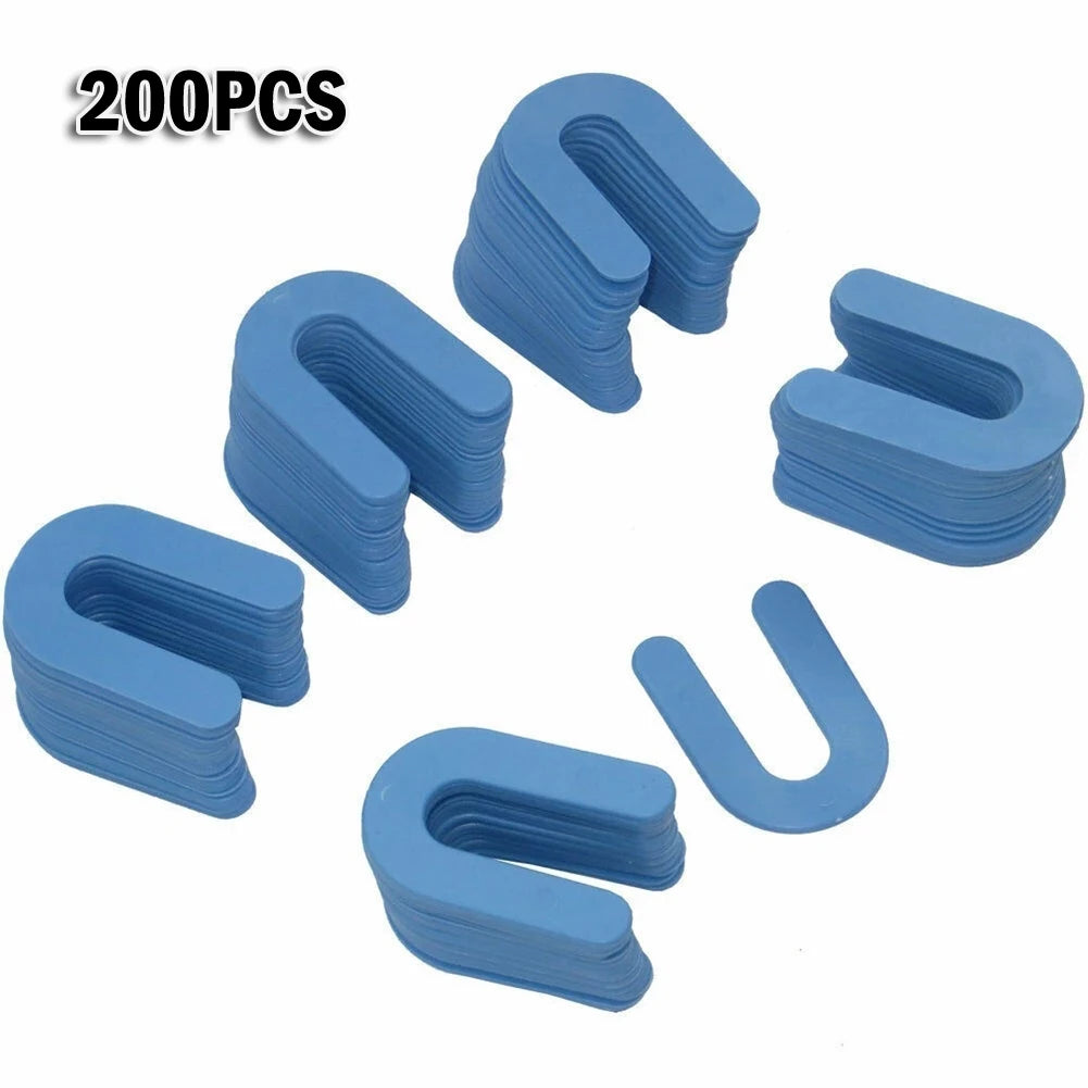 100/200pcs U-shaped Horseshoe Shims Tile Spacers PP Level Wedges Positioning Clips Floor Wall Tile Gap Fixing Construction Tools Oasis Select 200pcs