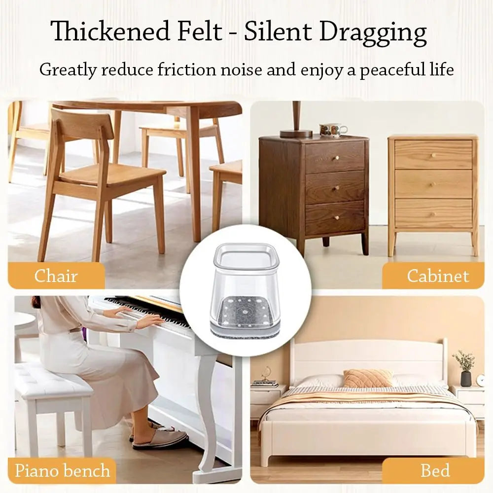 Silicone Square Chair Leg Floor Protectors – Non-Slip Covers