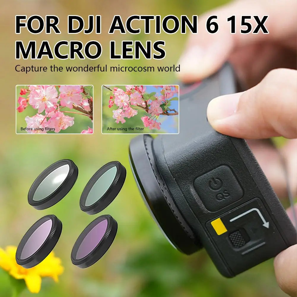 15X Macro Lens for DJI Osmo Action 6 – HD Close-Up Photography
