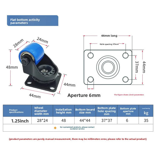 1.25inch 4 Pcs Silent Multipurpose Furniture Linear Wheel Small Wheel Castors for Workbench Shopping Carts Shelves Table Chair Oasis Select