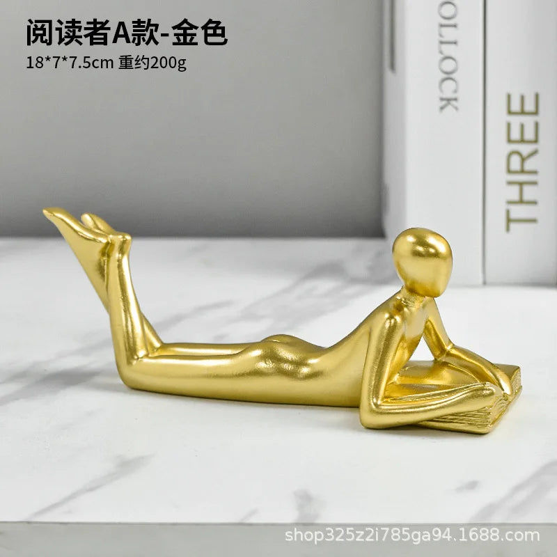 The New Creative Thinker Reads The Decoration Piece Modern Simple Home Living Room Abstract Decoration Gift Oasis Select A Gold