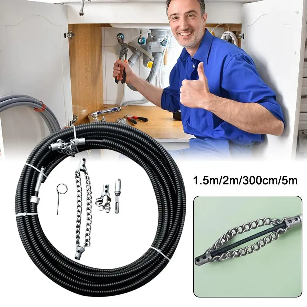 Electrical Drain Cleaner Dredging Sewer Special Tool Tool Solid Chain Dredging Spring Oil Stain Blocking Pipeline Dredging Tool Oasis Select