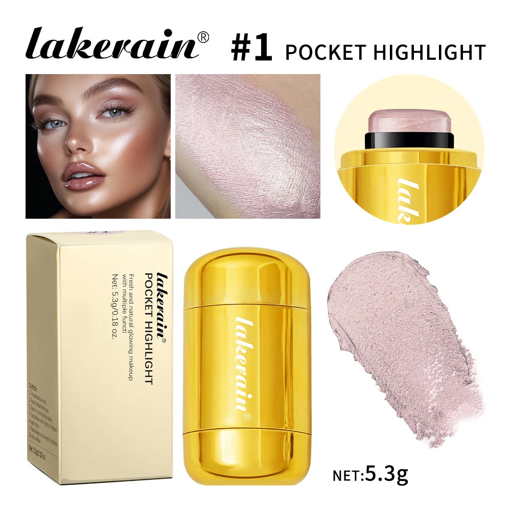4Colors Highlighter Stick Brightening Skin Tone Contouring Natural Stereo Concealer Blush Multi-Purpose Stick Oasis Select 01