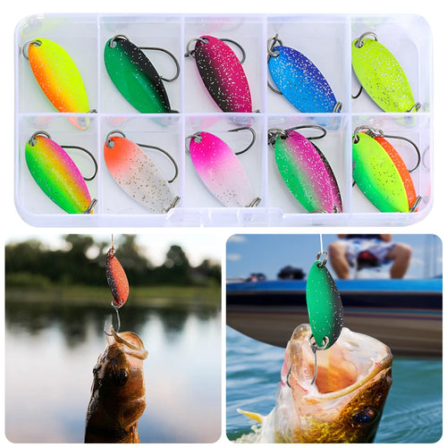 12-Pc Trout Spinner Lure Set – Metal Sequin Hard Bait & Hook Fishing Spinner Lure Oasis Select spain