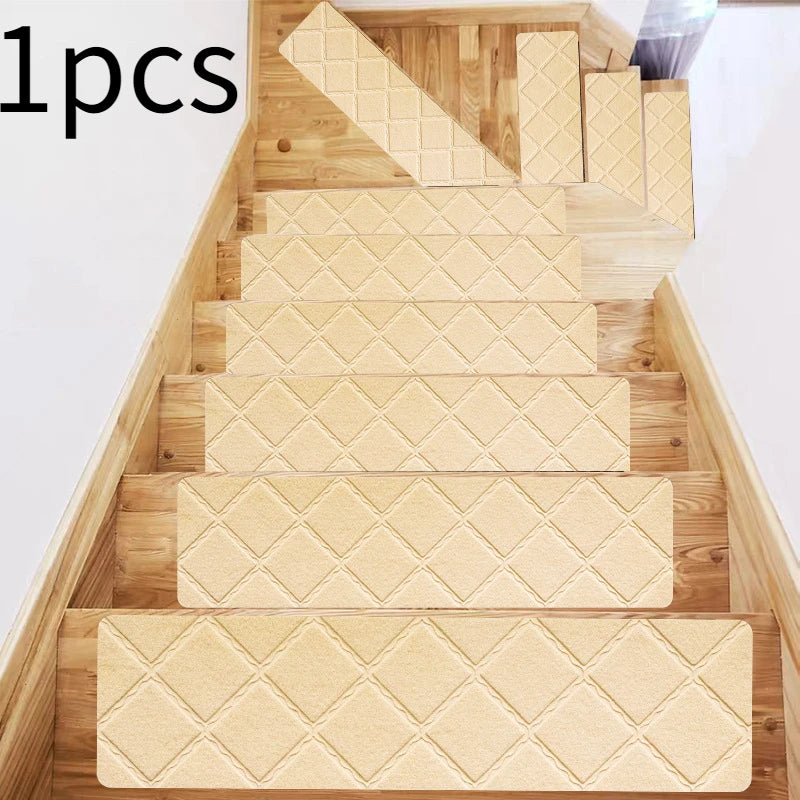 1pcs Stair mat step mat floor mat glue-free self-adhesive tpr non-slip mat brushed embossed repeated use Oasis Select 76x20.3cm 1pcs Masonry pattern 1pcs 3