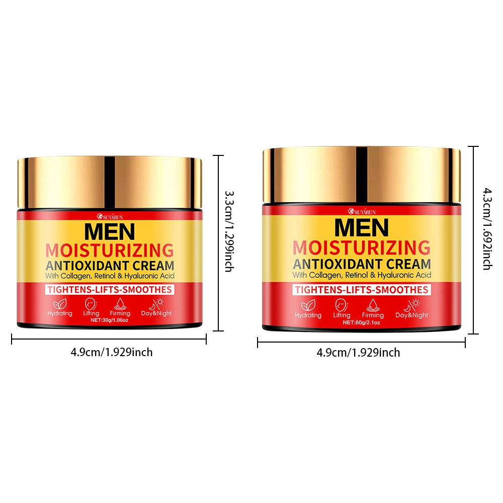 SUYARUN Men's Firming Anti-Aging Face Cream - Intense Hydration, Fast-Absorbing & Oil-Free Formula for All Skin Types. Oasis Select
