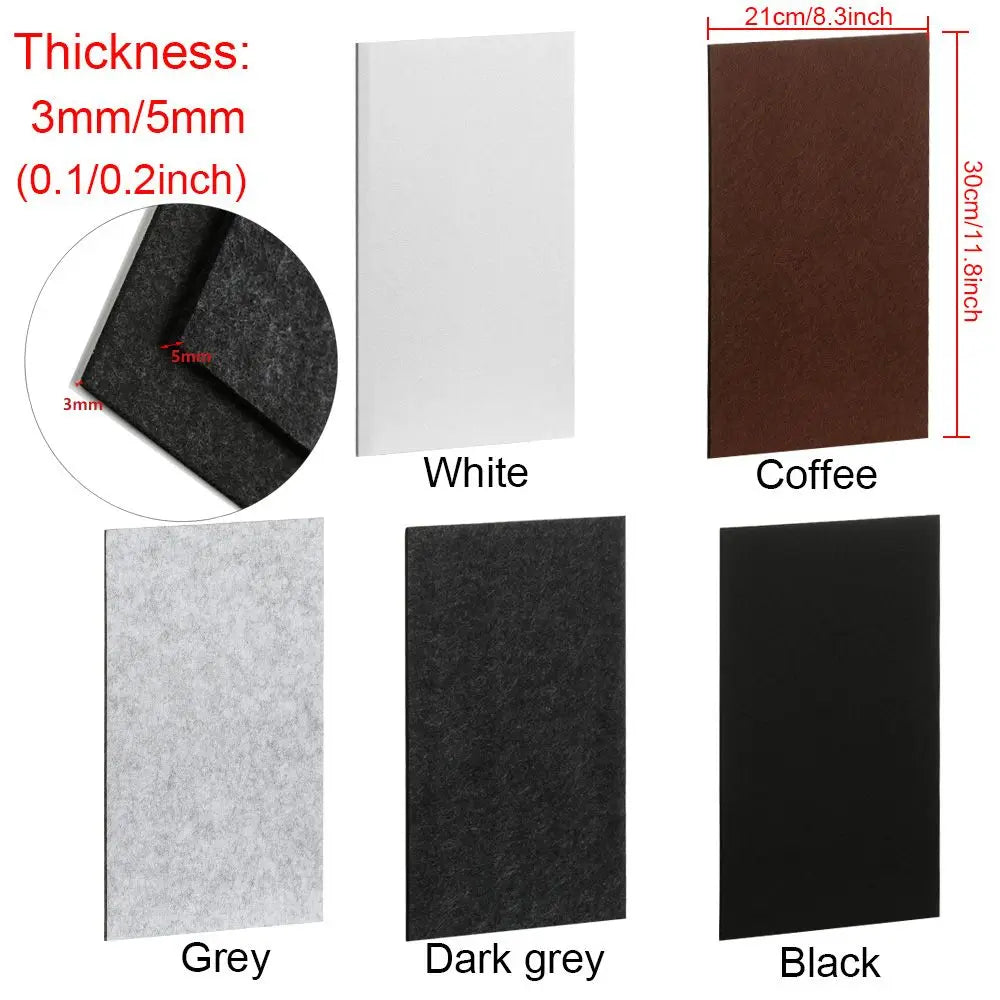 3/5mm Self Adhesive Furniture Leg Felt Pads Anti Slip Chair Table Mats Anti Scratch Floor Protection 21*30cm DIY Cutting Oasis Select
