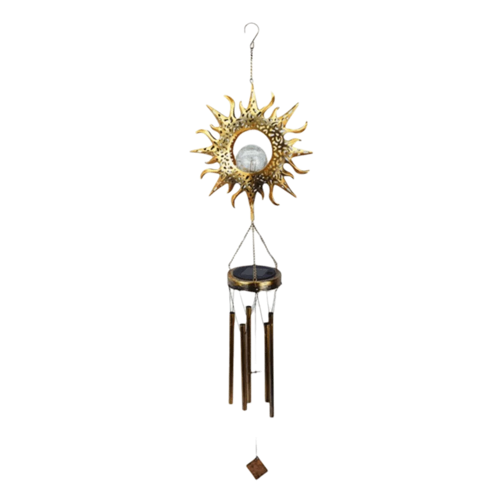 Solar Wind Chime Light | Copper Tubes Outdoor Moon LED Lamp