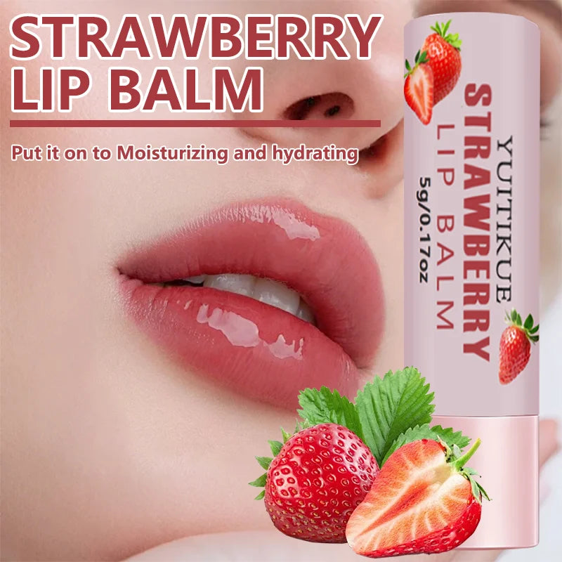 Strawberry Lip Balm – Hyaluronic Acid, Plumping & Glossy 5g