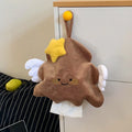Creative Angel Shaped Hanging Tissue Bag Plush Fabric Paper Box Pouch Tissue Holder Baby Wet Wipes Box Holder For Home Kitchen Oasis Select Star