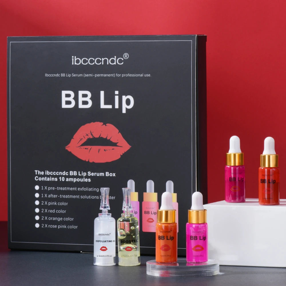 BB Lips Ampoule Serum Starter Set Semi-Permanent BB Lip Gloss Tinted Pigment Lasting Moisturizing For Lip Care Korea Glow Oasis Select