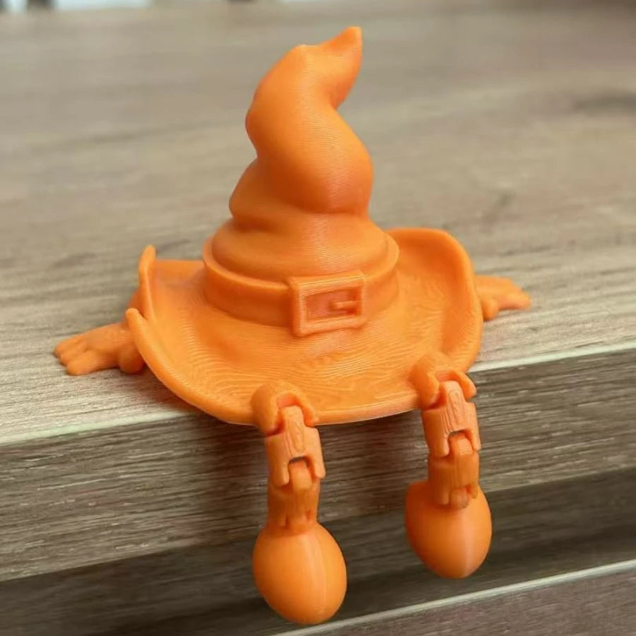 Adjustable Bendable Doll with Funky Hat Quirky Desktop Ornament Party Prop for Halloween Carnival Wedding Valentine's Day Decor Oasis Select Orange