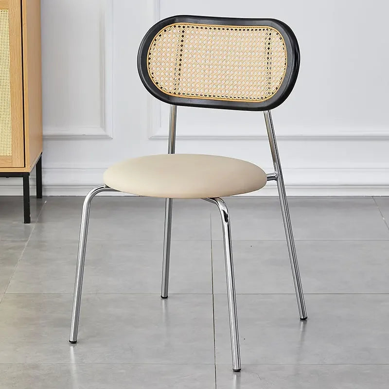 Multi-functional Household solid wood backrest dining chair office study rattan chair homestay milk tea shop seat Durable Oasis Select