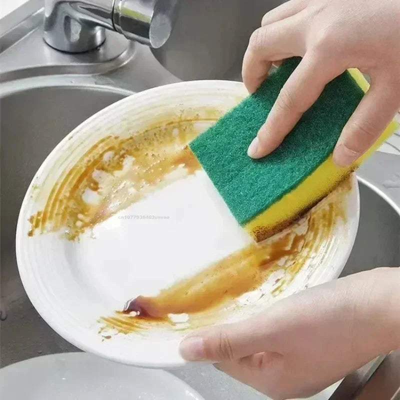 50/1Pcs Kitchen Dishwashing Sponge Soft Absorbent Clean Rub Pot Rust Scouring Pad Removing Kits Household Cleaning Brush Sponge Oasis Select