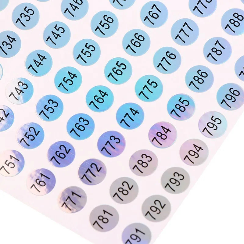 Waterproof Laser Number Stickers 1–1000 | Nail Polish Labels