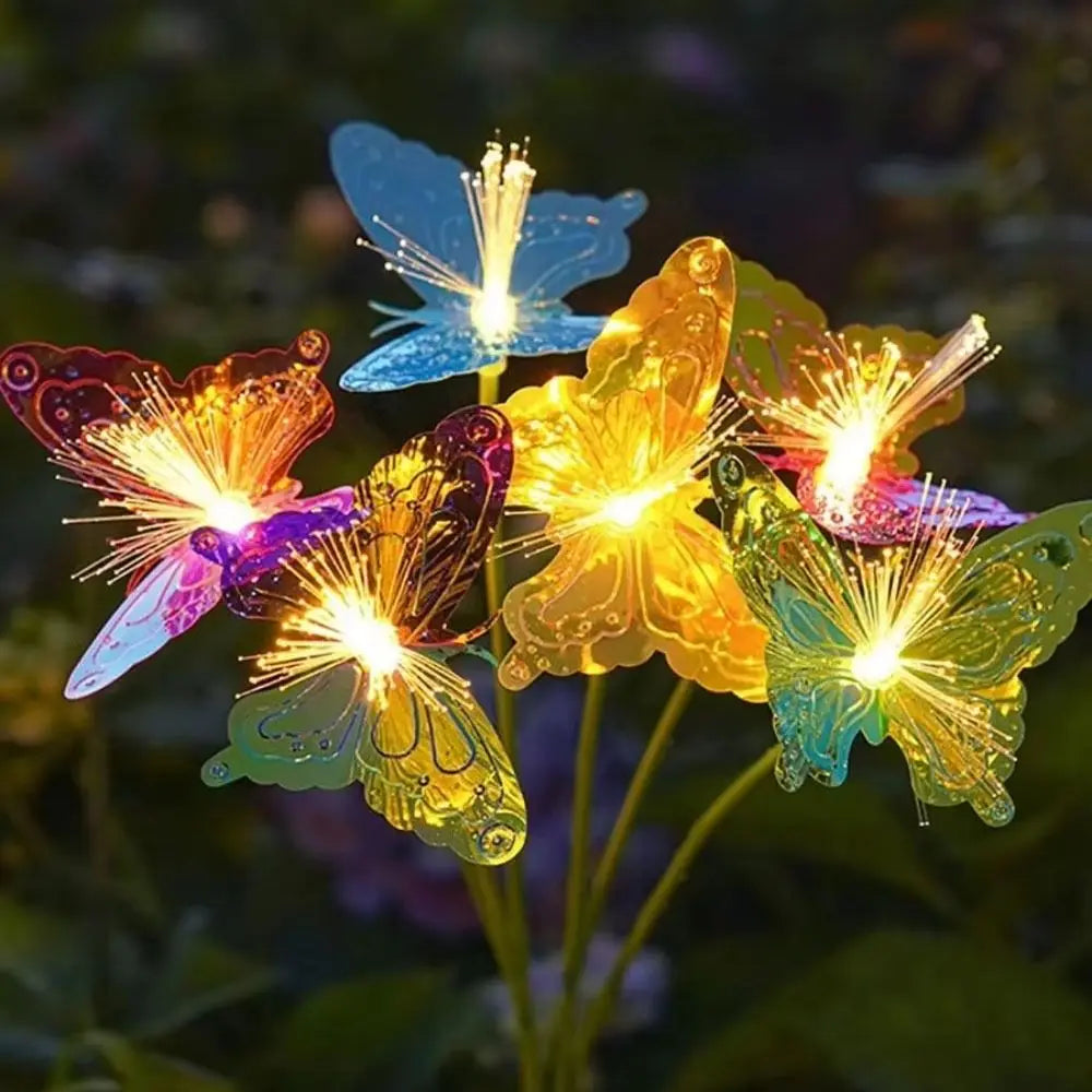 Solar Fiber Optic Flower Garden Stake Light | Waterproof 6/8 Head