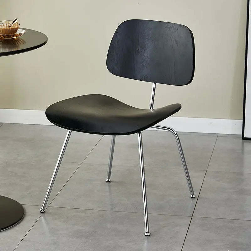 Nordic industrial style ant chair wrought iron light luxury meeting room back chair study livingdining chair Durable Oasis Select Black-A