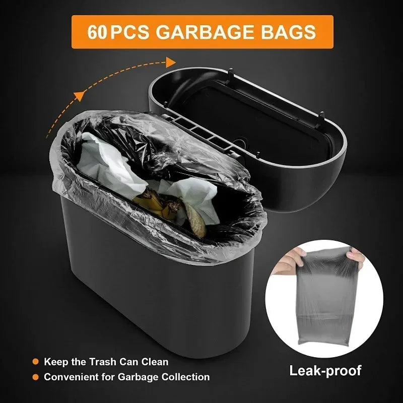 Car Trash Can with Lid Hanging Dustbin Garbage Box Car Interior Storage Case Trash Door Seat Clip Stand Holder Car Accessories Oasis Select