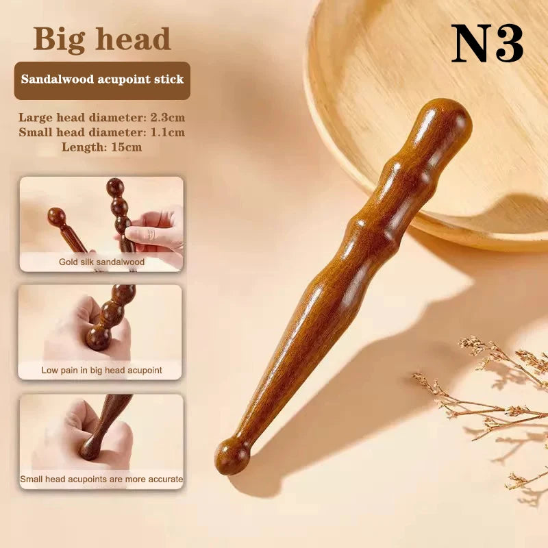Wood Massage Stick Tool Natural Sandalwood Massager Acupoint Reflexology Tools For Full Body Relaxing Deep Tissue Foot Massage Oasis Select N3