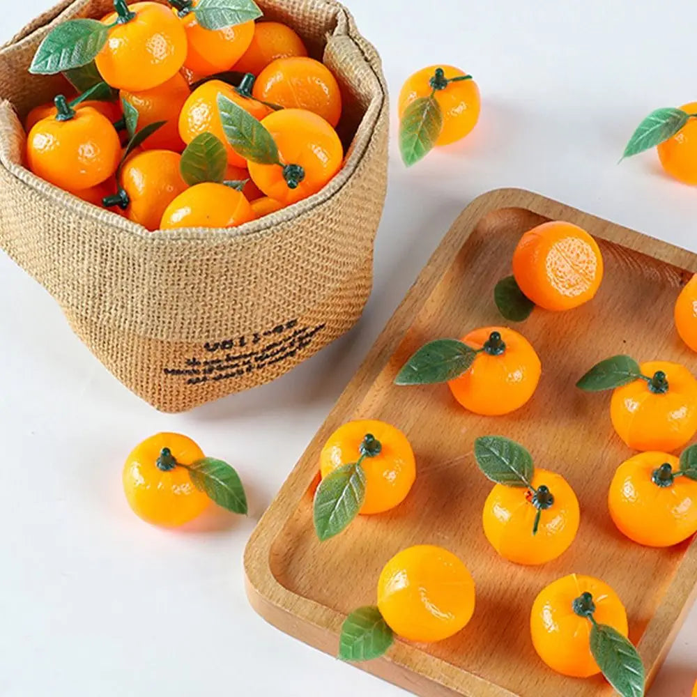 10pcs Mini Artificial Plastic Oranges – Realistic Fruit Props