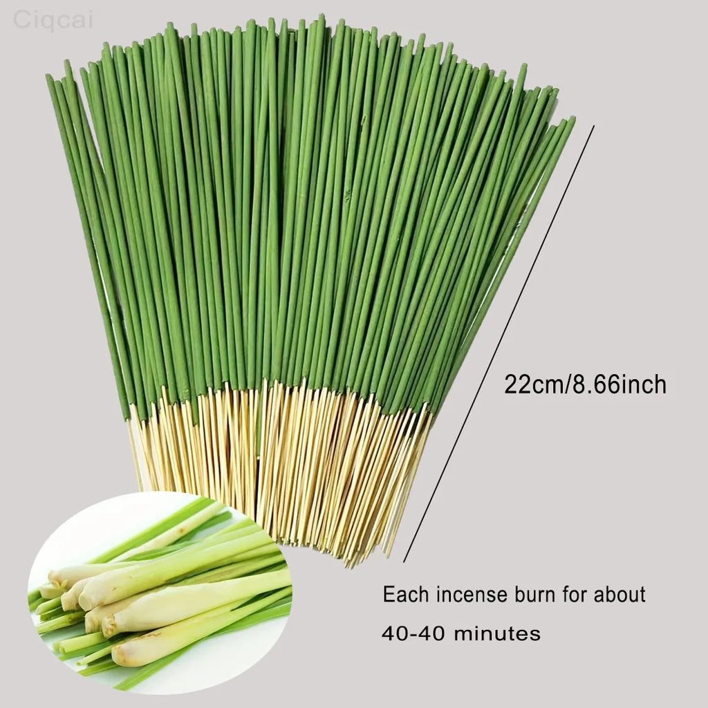 45 Min Burn Citronella Incense Sticks Lemongrass Scent Air Purifying for Camping Patio Holiday Decor Halloween Christmas Easter Oasis Select