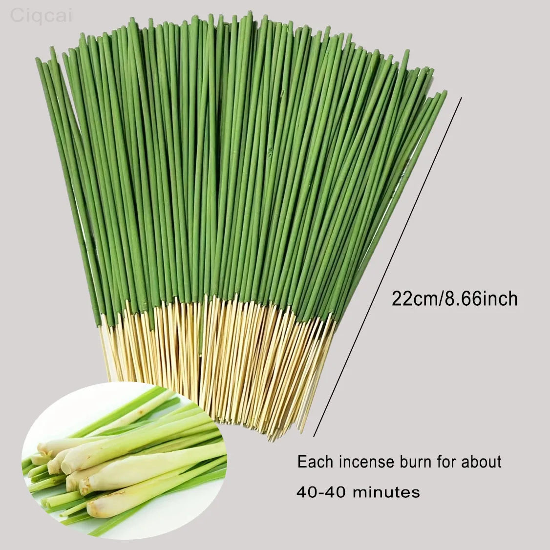 45 Min Burn Citronella Incense Sticks Lemongrass Scent Air Purifying for Camping Patio Holiday Decor Halloween Christmas Easter Oasis Select