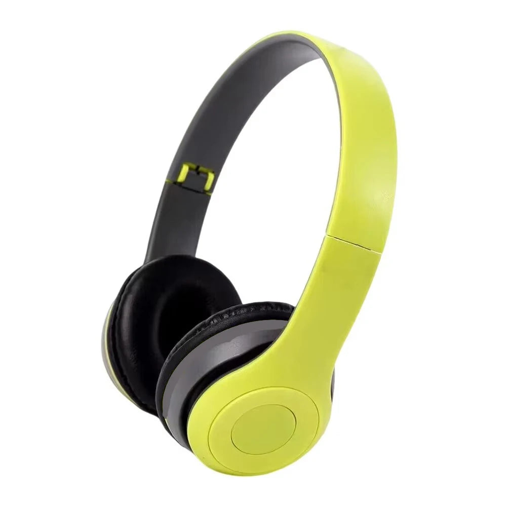 P47 Wireless Headphones Bluetooth 5.0 Earphones Foldable HIFI Stereo Bass for Music Gaming Kid Girl Earphone for Smartphone Oasis Select Green