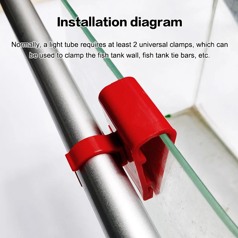 Aquarium LED Light Holder & Hose Clip Mount Bracket for Fish Tank