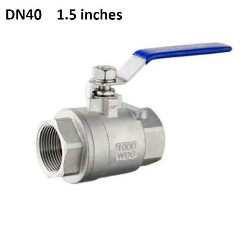 304 stainless steel internal thread two-piece ball valve 1/4 3/8 1/2 "3/4" 1 "2" BSP water gas oil switch adapter Oasis Select DN40 1.5 inches 304 Stainless steel