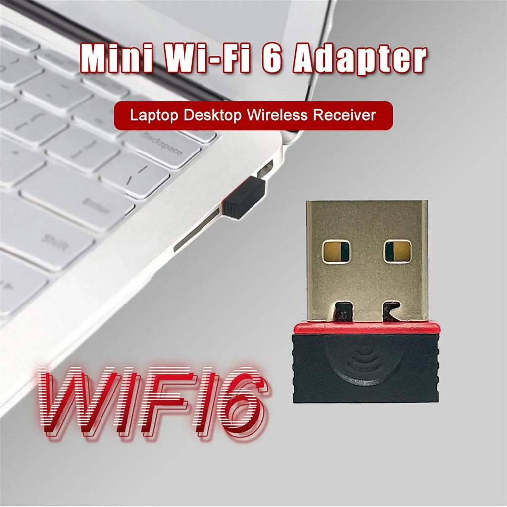 Mini WiFi 6 Network Signal Reception Driver-Free Wi-Fi Adapter USB Plug And Play 2.4G Network Card for PC Desktop Computer Oasis Select