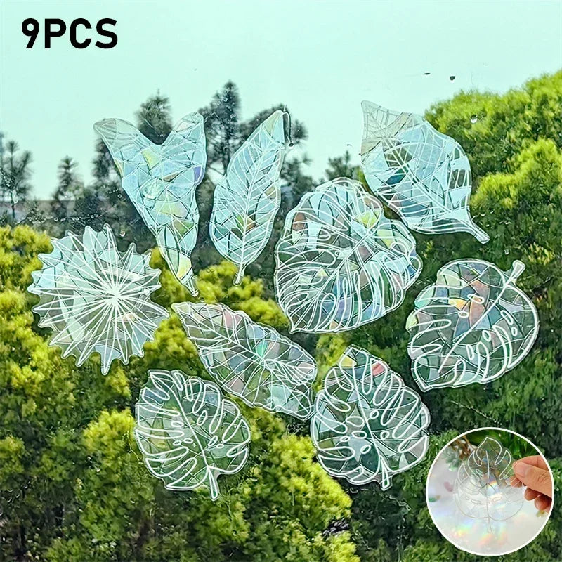 New Rainbow Sun Catcher Wall Stickers Light Catcher PVC Window Film Self Adhesive Decal Motorcycle Sticker PVC Film Home Decor Oasis Select RPS157-9PCS