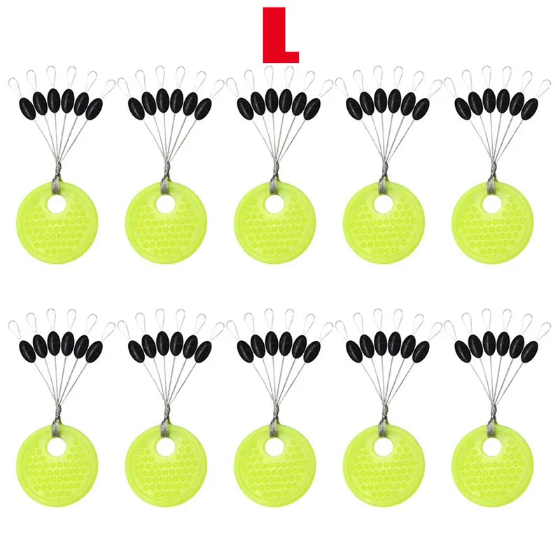 10-40Groups Space Beans Rubber Carp Fishing Equipment Black Rubber Oval Stopper Fishing Float Fishing Bobber Float Line Stops Oasis Select L-10 Groups
