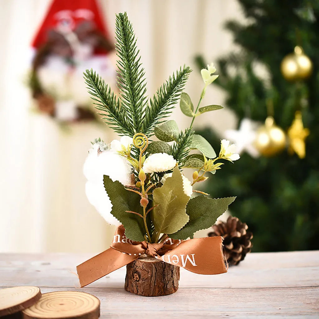 Mini Artificial Christmas Tree – Tabletop Decor, Berries & Pine Cones Tabletop Christmas Tree Oasis Select 35cm Green