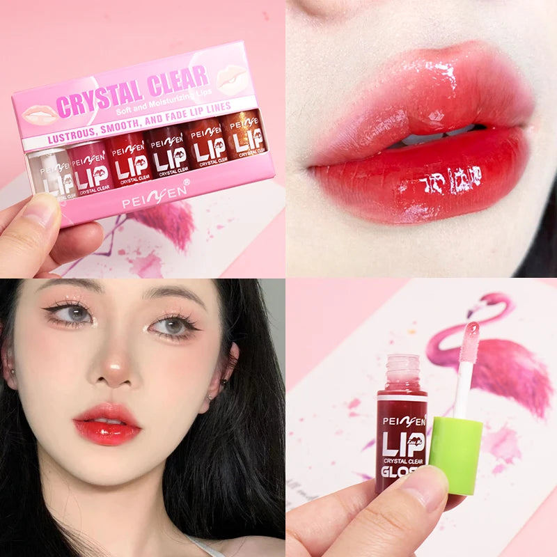 6-Piece Moisturizing Lip Gloss & Oil Set – Reduces Lip Lines Lip Gloss Set Oasis Select