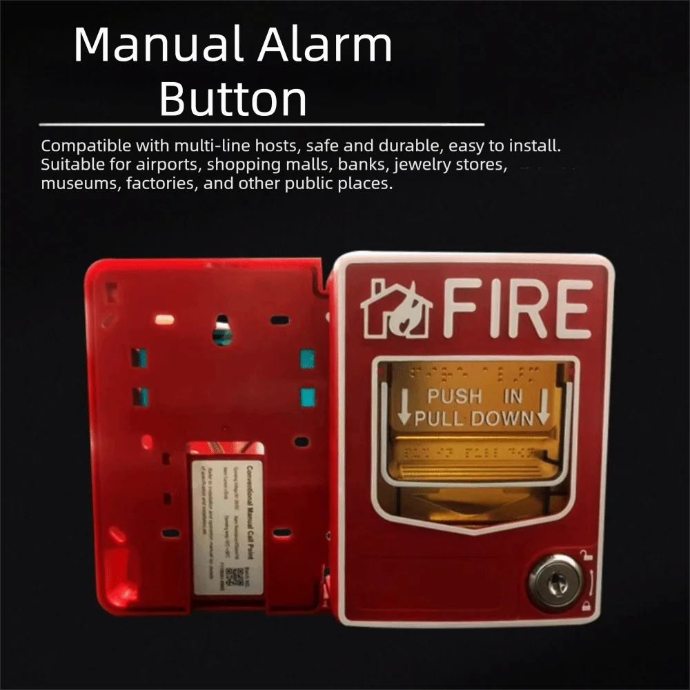 Sturdy Hard Casing Conventional Manual Alarm Call Point Prominent Red Outer Shell Emergency Triggering Pushbutton Oasis Select