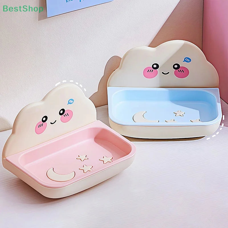 Cloud Soap Dish – Wall-Mounted Double-Layer Holder, Punch-Free