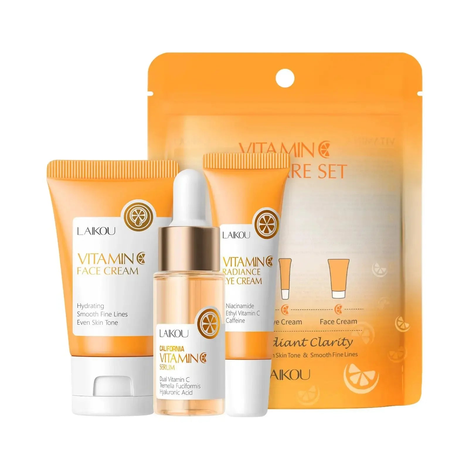 Professional Vitamin C Skincare Kit Moisturizer Treatment Set For Glowing Skin 3 Piece Collection Oasis Select
