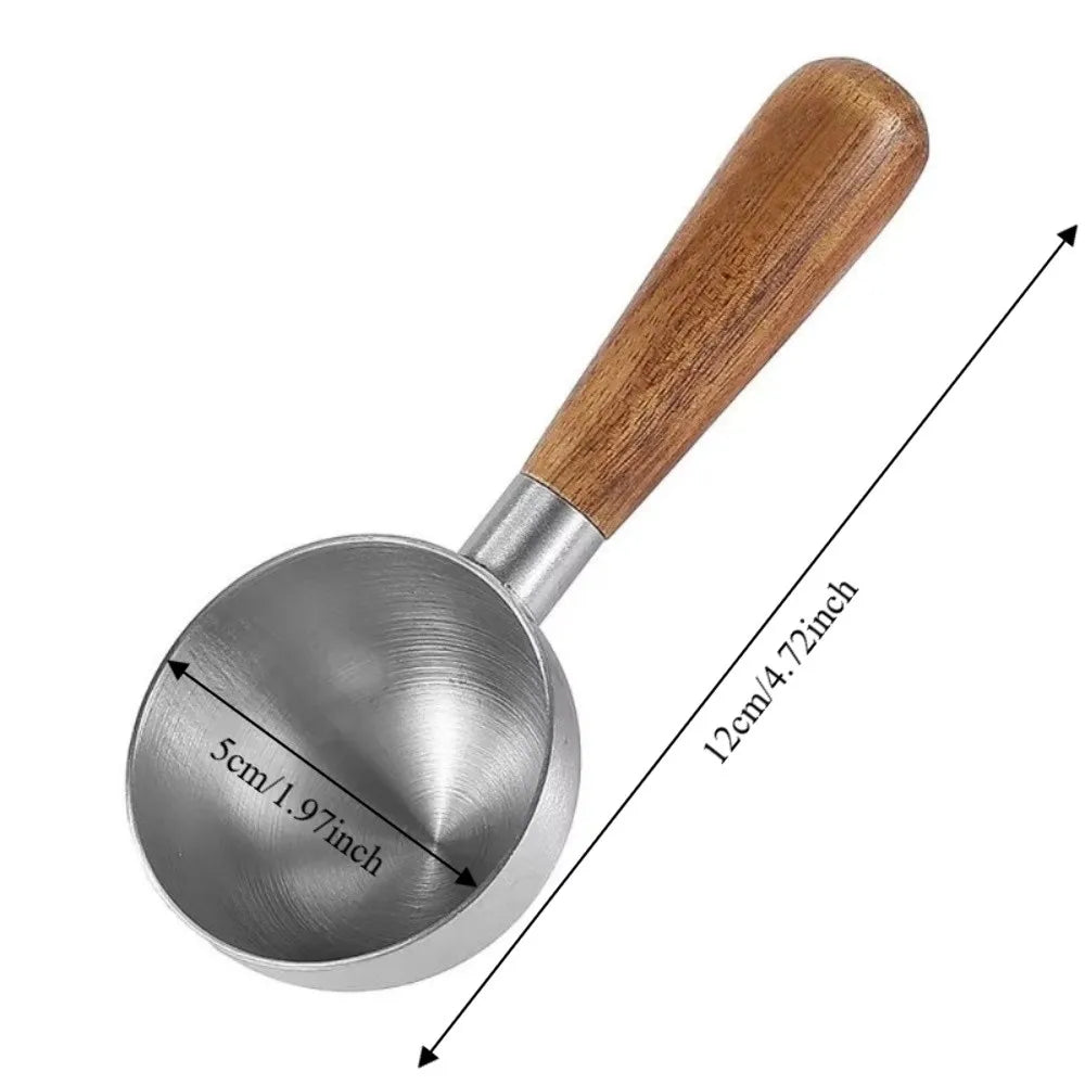 30ml Wood Handle Coffee Scoop – Stainless Steel Measuring Spoon